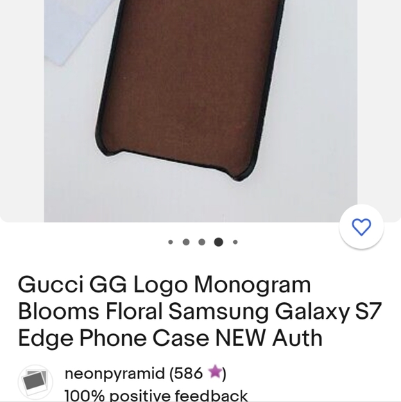 Gucci GG Logo Monogram Blooms floral Samsung Galaxy S7 edge phone case - Picture 10 of 10